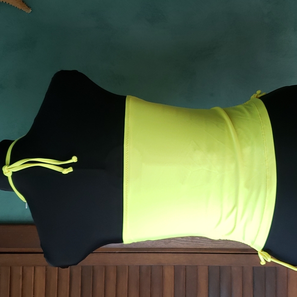 beachsissi Neon Yellow Tankini Swim Top πββοΈ Women's Size Small NWT - Picture 5 of 11